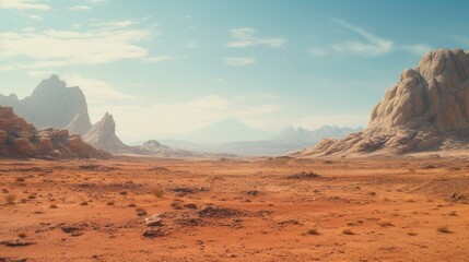 Naklejka premium Alien Planet Landscape in Rainy Weather Generative AI