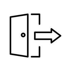Logout icon. Exit Vector in trendy flat style. Flat Web Mobile Icon, Sign, Symbol, Button, Element - Vector illustration. isolated on white background