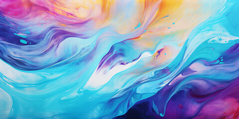 Fototapeta na wymiar abstract background of colorful paint mixing in water. Colorful abstract background created with AI