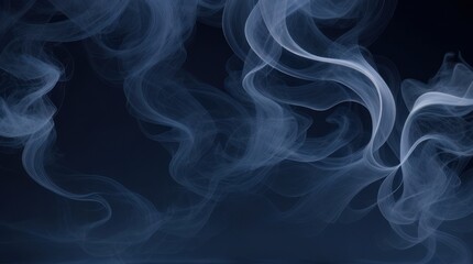 Obraz premium Abstract smoke moves on a dark blue background made with Generative AI
