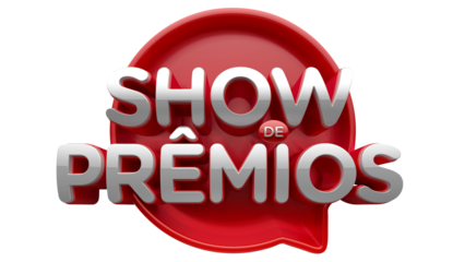 Selo 3D Show de Prêmios português brazil Vermelho