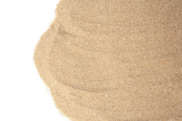 Fototapeta na wymiar Dry beach sand isolated on white, top view