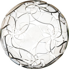 3d rendering. Abstract geometric shapes illustration. Modern minimal glass objects isolated on transparent background