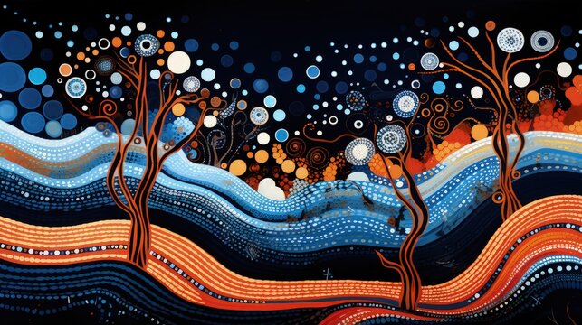 Colorful background with indigenous patterns, culture concept. Generative AI