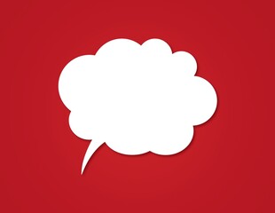 Speech bubble in cloud form on color background.