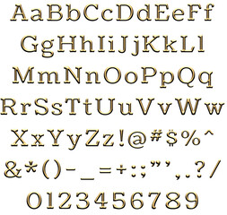 Alphabet, Set, Letters, Numbers, Letter,..Number, Decorative, Fancy, Fun, Font, 3D,..Text, ABC, Gold, Metal, Metallic