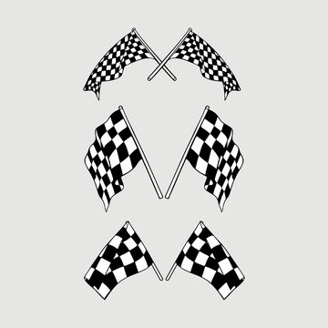 checkered flag on white. racing flag for cutting sticker and print illustration design
