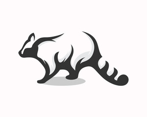 walk raccoon logo icon symbol design template illustration inspiration