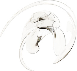 3d rendering. Abstract geometric shapes illustration. Modern minimal glass objects isolated on transparent background