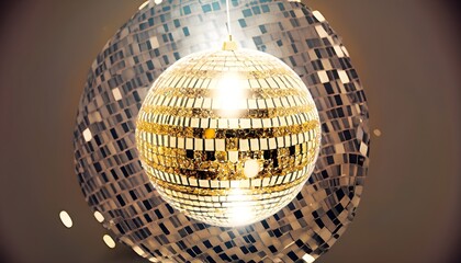 Obraz premium golden disco ball,AI generated