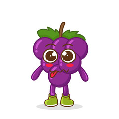 grape character in sweet expression while sticking out her tongue