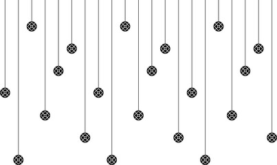 Vertical stripe of geometric line pattern. Design lampion black on white background. Design print for illustration, texture, textile, celebration, wallpaper, background. Set 11