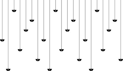 Vertical stripe of geometric line pattern. Design lampion black on white background. Design print for illustration, texture, textile, celebration, wallpaper, background. Set 19