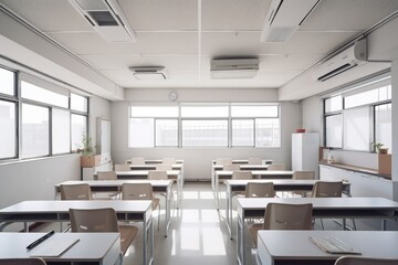 白い教室,Generative AI AI画像