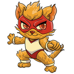 Cat character wearing red mask