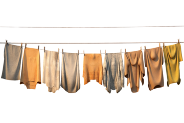 Clothesline. isolated object, transparent background