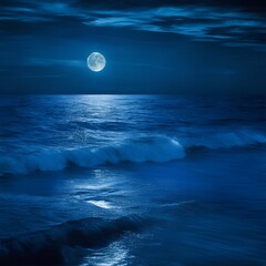 moon over sea