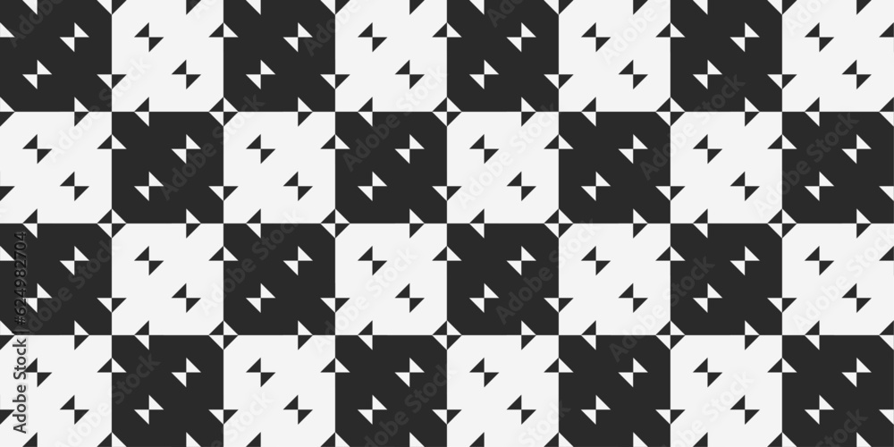 Poster checkered pattern of black and white tiles. for seamless repeating surfaces.