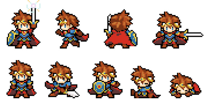 Fototapeta ドット絵勇者セット