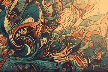 Tattoo Style Abstract Wallpaper. Generative AI