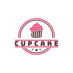 Cupcake logo design vintage retro creative