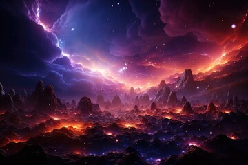 Abstract Galaxy background, Colourful star. Generative AI