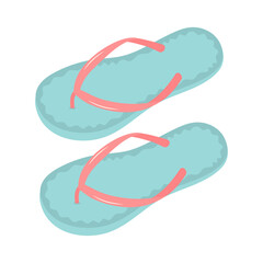 Summer flip flops. Colorful beach rubber shoes.