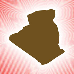 Algeria map icon. Country shape on radiant striped gradient background. Algeria vibrant poster. Neat vector illustration.