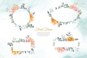 Watercolor Floral Frames Multi Purpose Template Design Collection