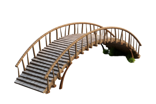 Footbridge. isolated object, transparent background