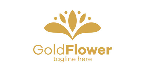 logo design gold flower icon vector inspiration