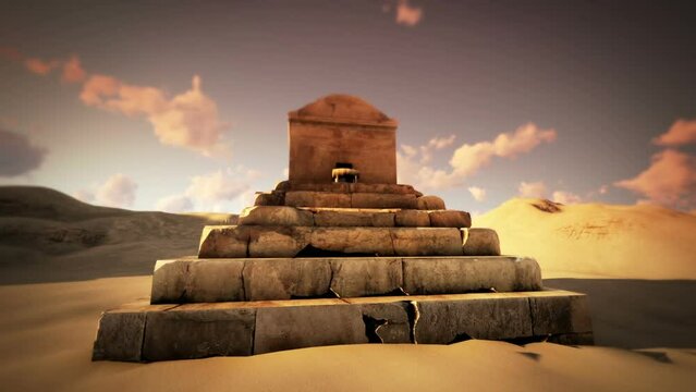 Cyrus the Great Temple background in 3D