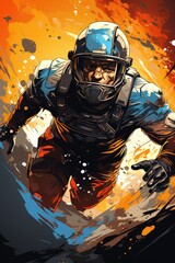 american football in the style vector illustration