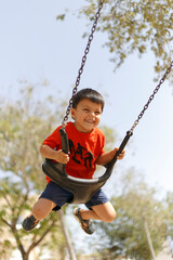 Kid having fun with swing
