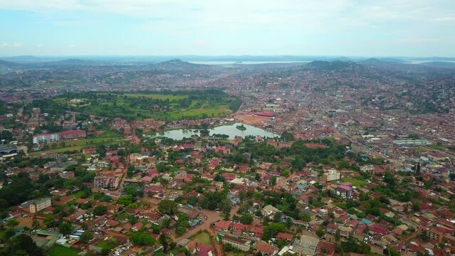 Lubiri-Mengo Palace Near Kabaka's Lake, Main Royal Residence Of The King Of Buganda In Kampala, Uganda. aerial