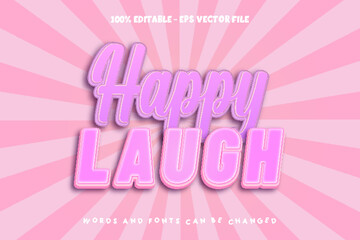 Happy Laugh Editable Text Effect Emboss Cartoon Style