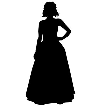 recommend clip art: 正装した女性のイラスト素材のシルエット　ベクター