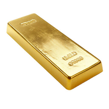 Gold Bar. Isolated Object, Transparent Background