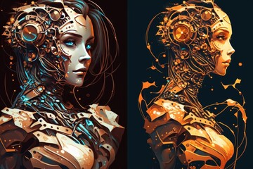 Fierce and Mysterious: Unveiling Captivating Faces at the Carnival of Art and Fashio, generative AI