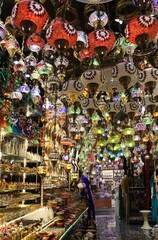 Vintage lamp decorations at the arabic market in Dubai, UAE