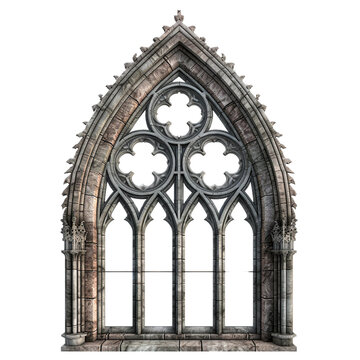 Gothic window. isolated object, transparent background