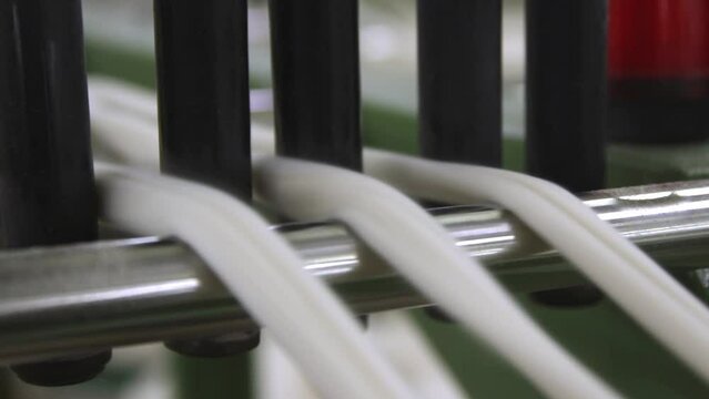 Closeup Shot Of Cotton Thread Production In A Textiles Manufacturing Plant