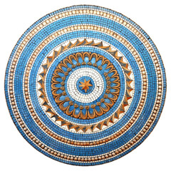 Greek mosaic. isolated object, transparent background
