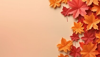 Naklejka na ściany i meble autumn leaf paper craft