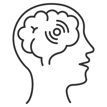 Brain idea symbol icon vector image. Illustration of the creative intelligence think design image