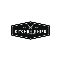 Knife crossed logo design vintage retro