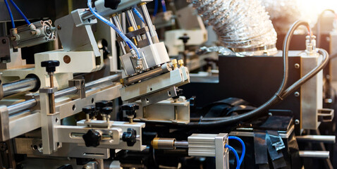 Detail of  modern CNC machine in a factory