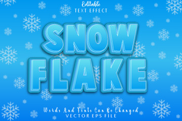 Snow Flake Editable Text Effect Emboss Cartoon Style