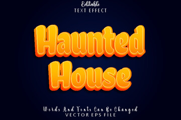 Haunted House Editable Text Effect Emboss Cartoon Style