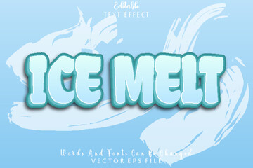 Ice Melt Editable Text Effect Emboss Cartoon Style